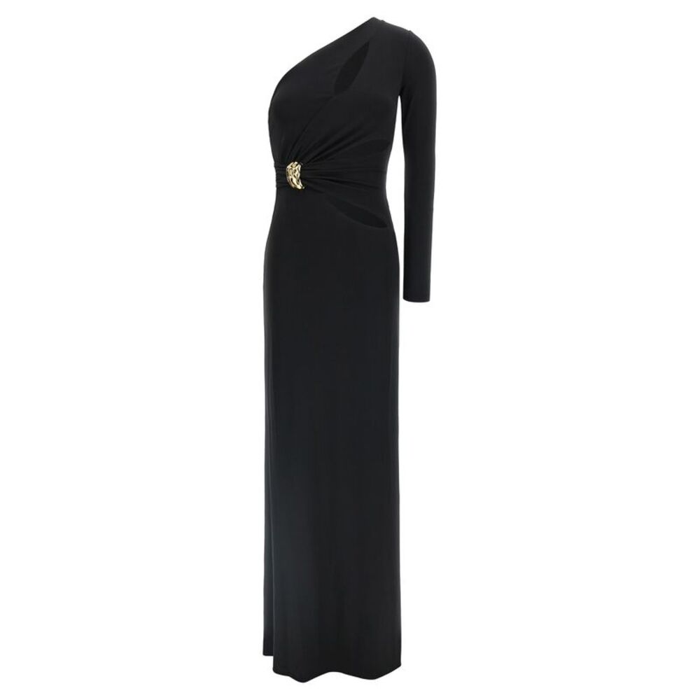 Elisabetta Franchi Black Viscose Long Women's Dress